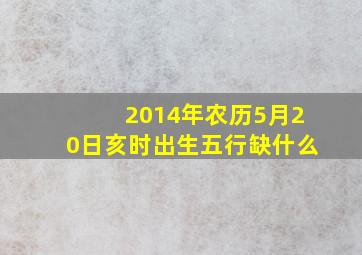 2014年农历5月20日亥时出生五行缺什么