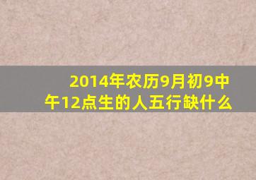 2014年农历9月初9中午12点生的人五行缺什么