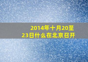 2014年十月20至23日什么在北京召开