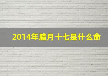 2014年腊月十七是什么命