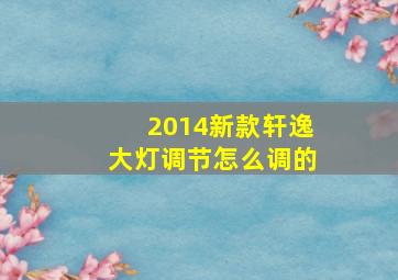 2014新款轩逸大灯调节怎么调的