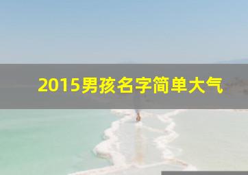 2015男孩名字简单大气