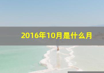 2016年10月是什么月