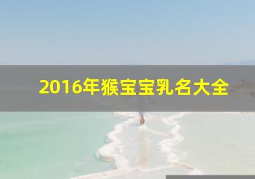 2016年猴宝宝乳名大全