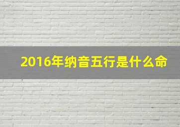 2016年纳音五行是什么命