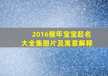 2016猴年宝宝起名大全集图片及寓意解释