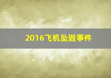 2016飞机坠毁事件