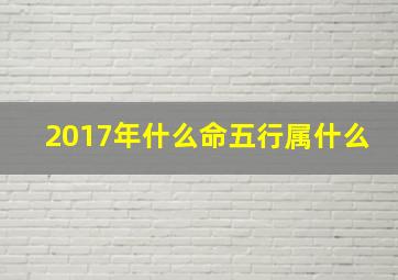 2017年什么命五行属什么