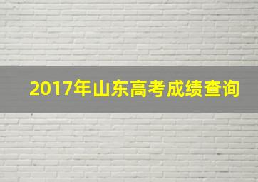 2017年山东高考成绩查询