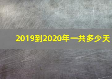 2019到2020年一共多少天