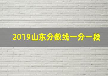 2019山东分数线一分一段