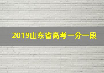 2019山东省高考一分一段