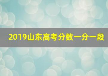 2019山东高考分数一分一段