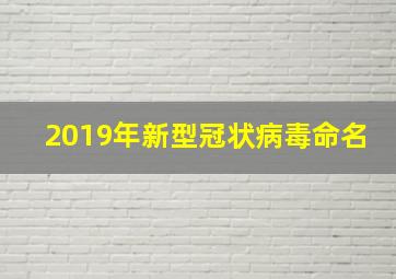 2019年新型冠状病毒命名