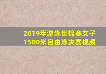 2019年游泳世锦赛女子1500米自由泳决赛视频