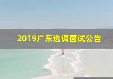 2019广东选调面试公告