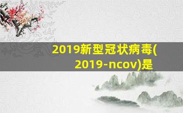 2019新型冠状病毒(2019-ncov)是