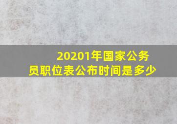 20201年国家公务员职位表公布时间是多少