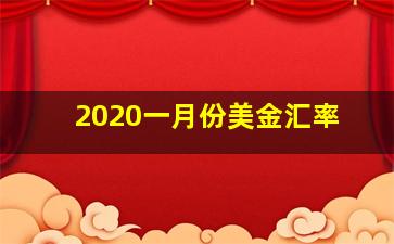 2020一月份美金汇率