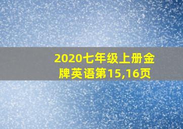 2020七年级上册金牌英语第15,16页