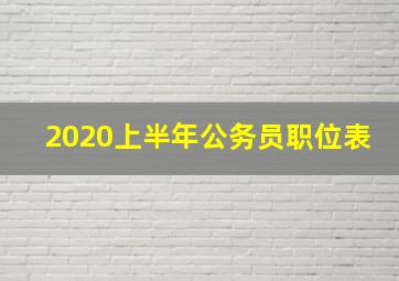 2020上半年公务员职位表