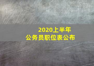 2020上半年公务员职位表公布