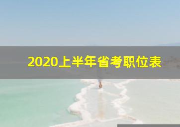 2020上半年省考职位表