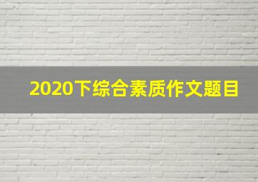 2020下综合素质作文题目