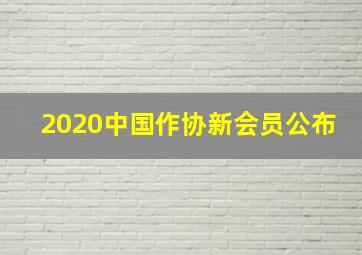 2020中国作协新会员公布