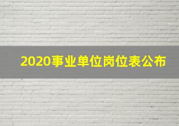 2020事业单位岗位表公布