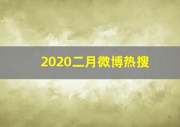 2020二月微博热搜