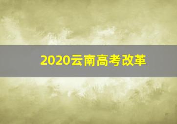 2020云南高考改革