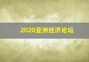 2020亚洲经济论坛