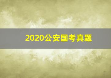 2020公安国考真题