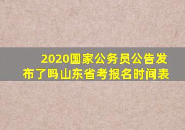 2020国家公务员公告发布了吗山东省考报名时间表