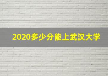 2020多少分能上武汉大学