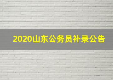 2020山东公务员补录公告