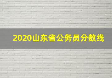 2020山东省公务员分数线