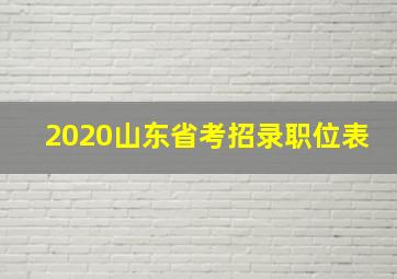 2020山东省考招录职位表