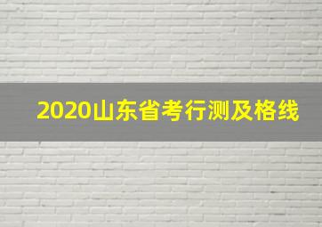 2020山东省考行测及格线