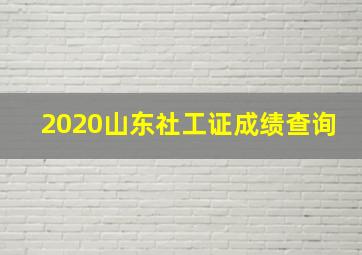 2020山东社工证成绩查询