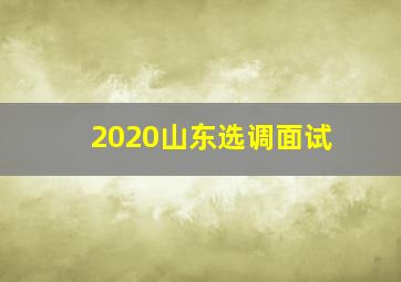 2020山东选调面试