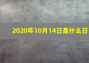 2020年10月14日是什么日