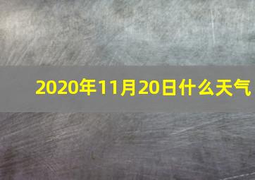 2020年11月20日什么天气