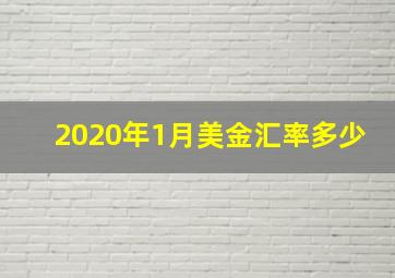 2020年1月美金汇率多少