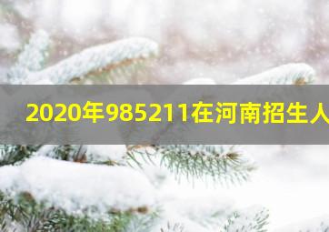 2020年985211在河南招生人数