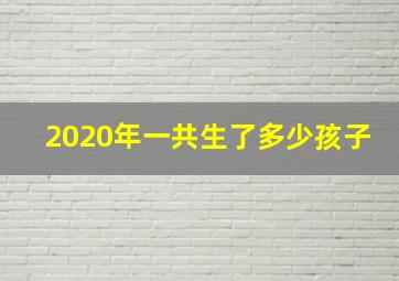 2020年一共生了多少孩子