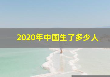 2020年中国生了多少人