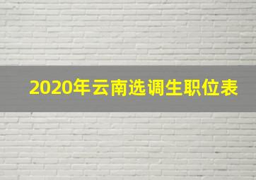 2020年云南选调生职位表