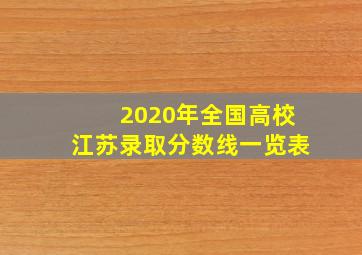 2020年全国高校江苏录取分数线一览表